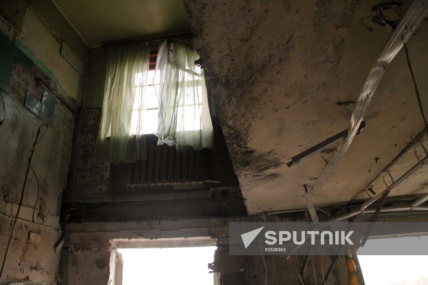 Town of Horlivka after shelling by Ukrainian army