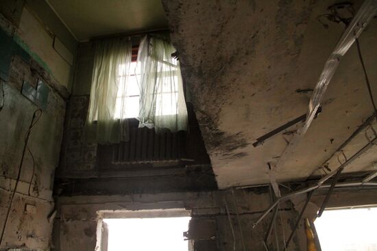 Town of Horlivka after shelling by Ukrainian army