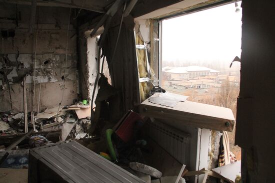 Town of Horlivka after shelling by Ukrainian army