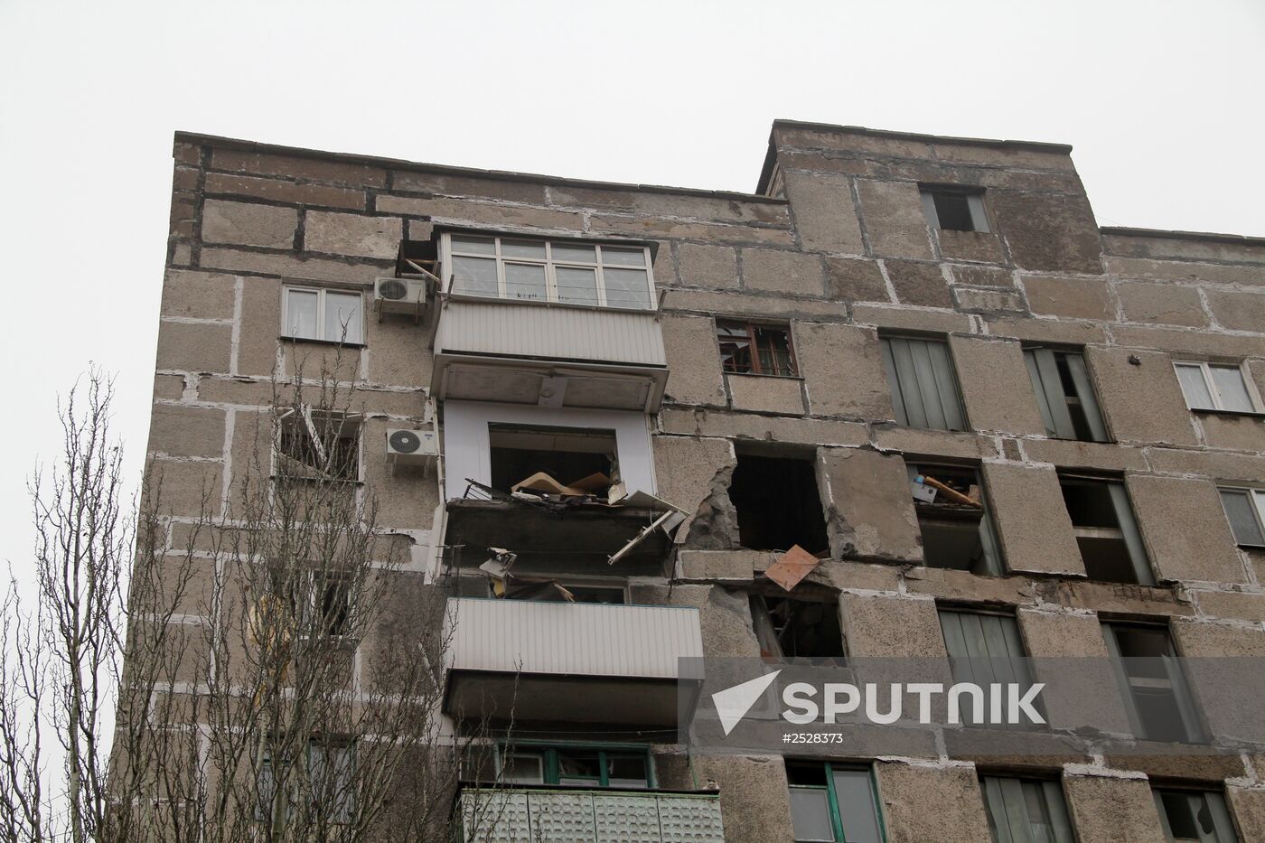 Town of Horlivka after shelling by Ukrainian army