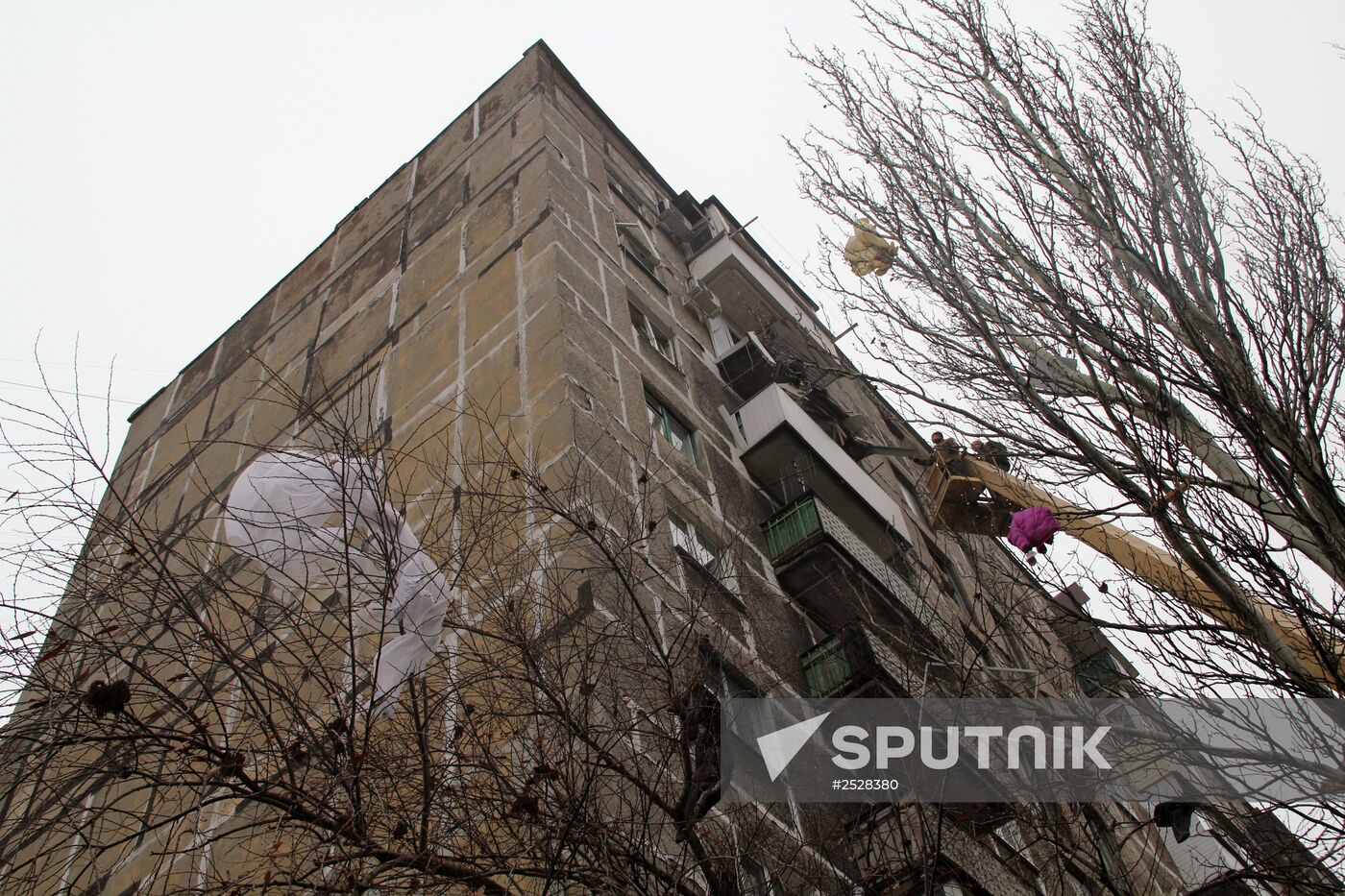 Town of Horlivka after shelling by Ukrainian army