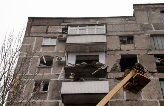 Town of Horlivka after shelling by Ukrainian army