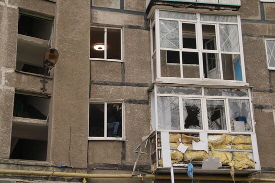 Town of Horlivka after shelling by Ukrainian army