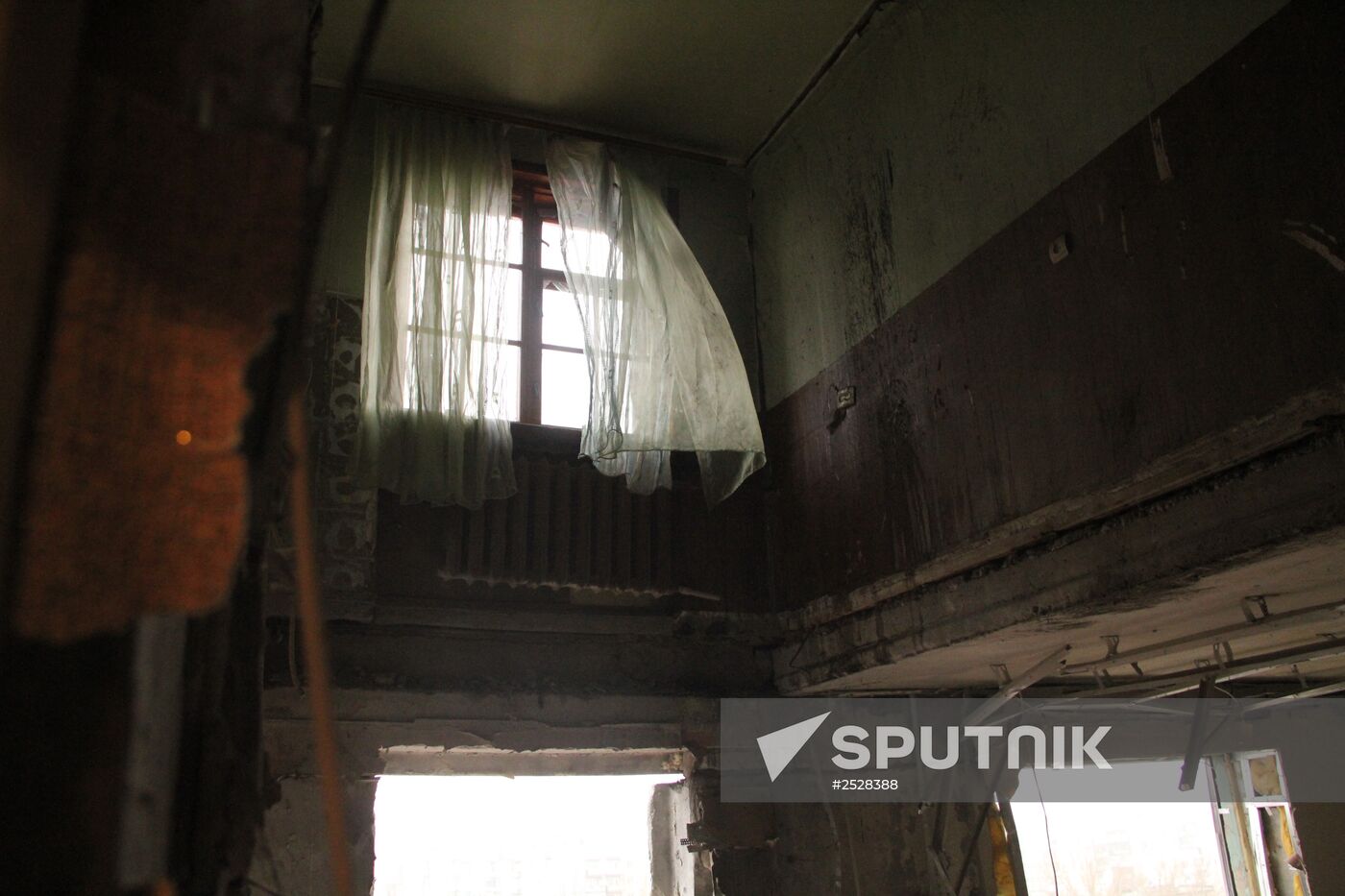 Town of Horlivka after shelling by Ukrainian army