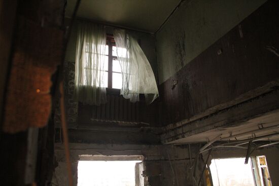 Town of Horlivka after shelling by Ukrainian army