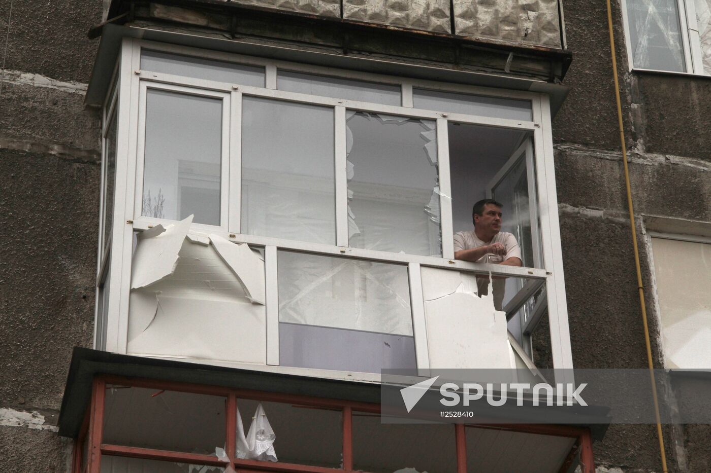 Town of Horlivka after shelling by Ukrainian army