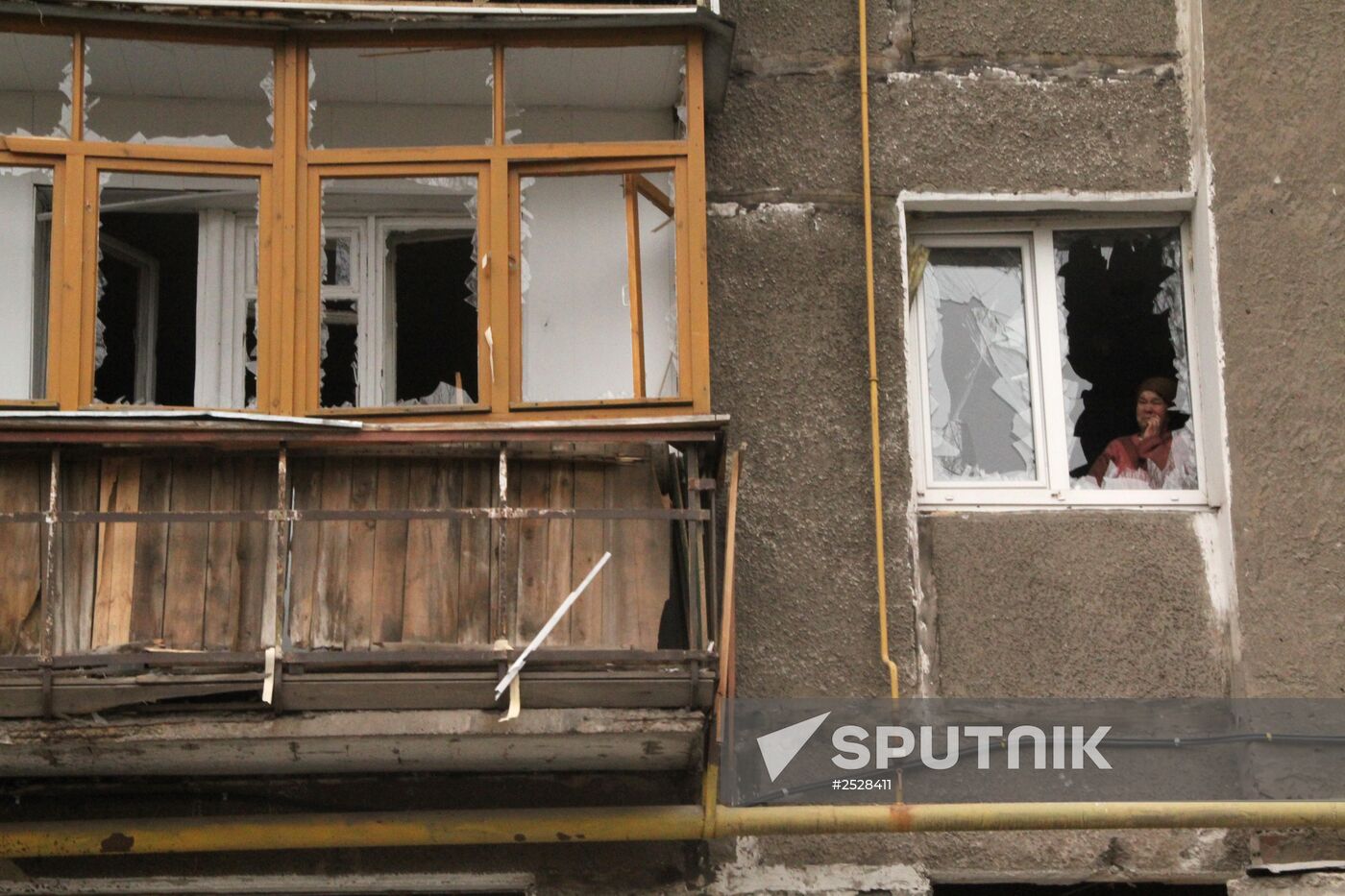 Town of Horlivka after shelling by Ukrainian army