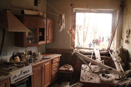 Town of Horlivka after shelling by Ukrainian army