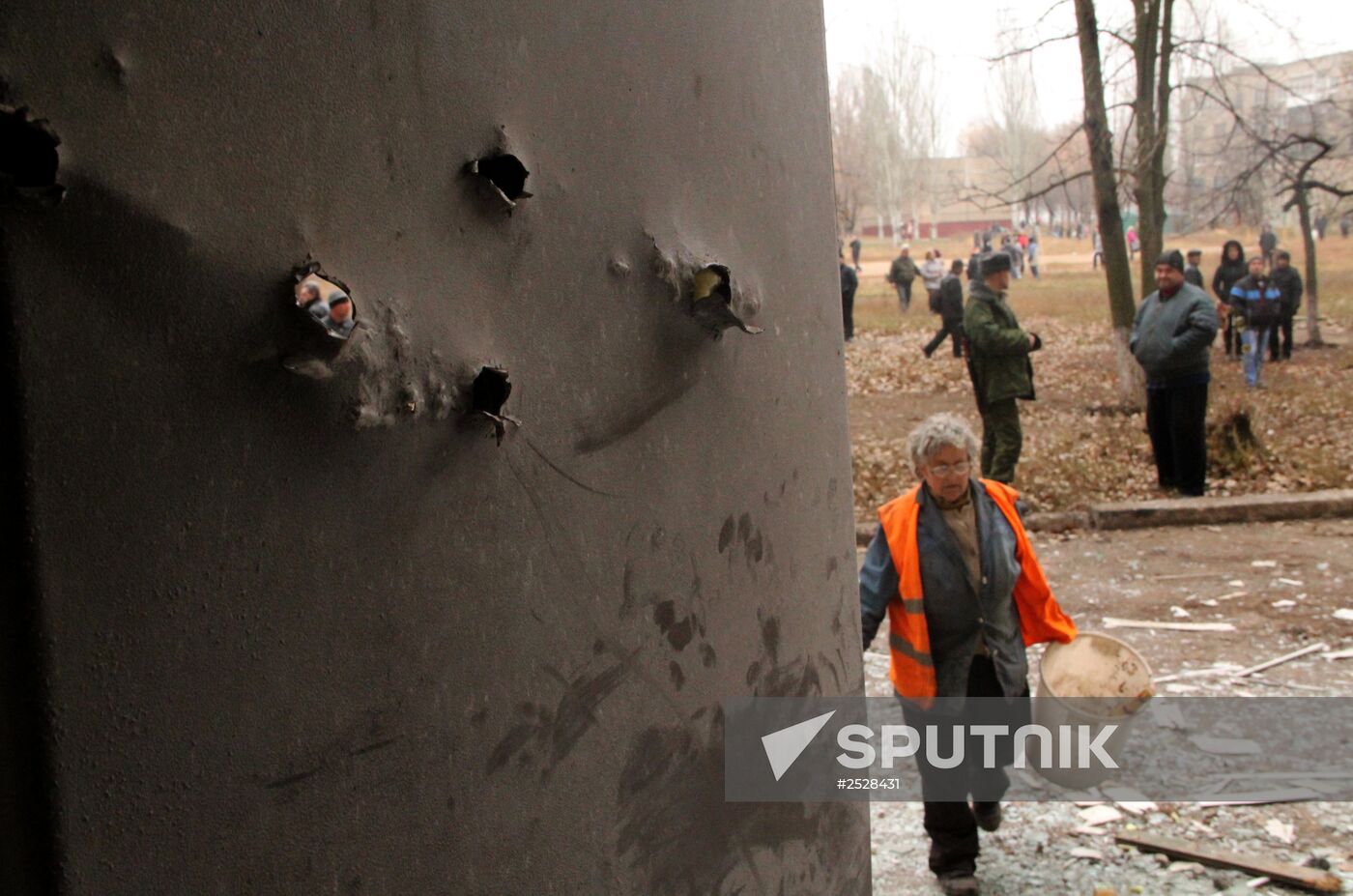 Town of Horlivka after shelling by Ukrainian army