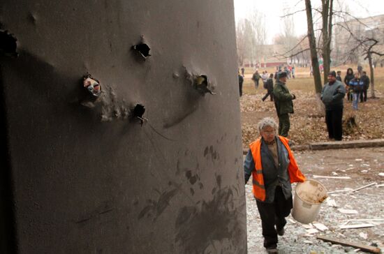 Town of Horlivka after shelling by Ukrainian army