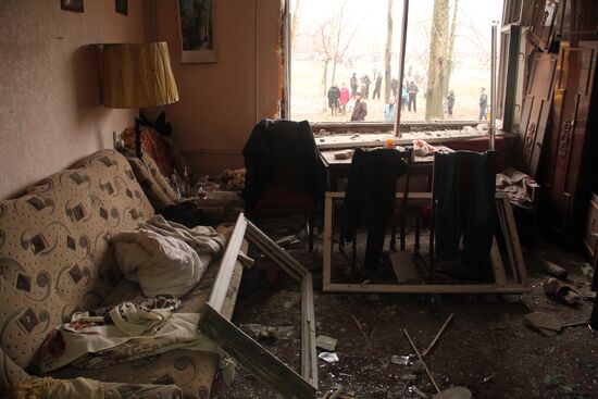 Town of Horlivka after shelling by Ukrainian army