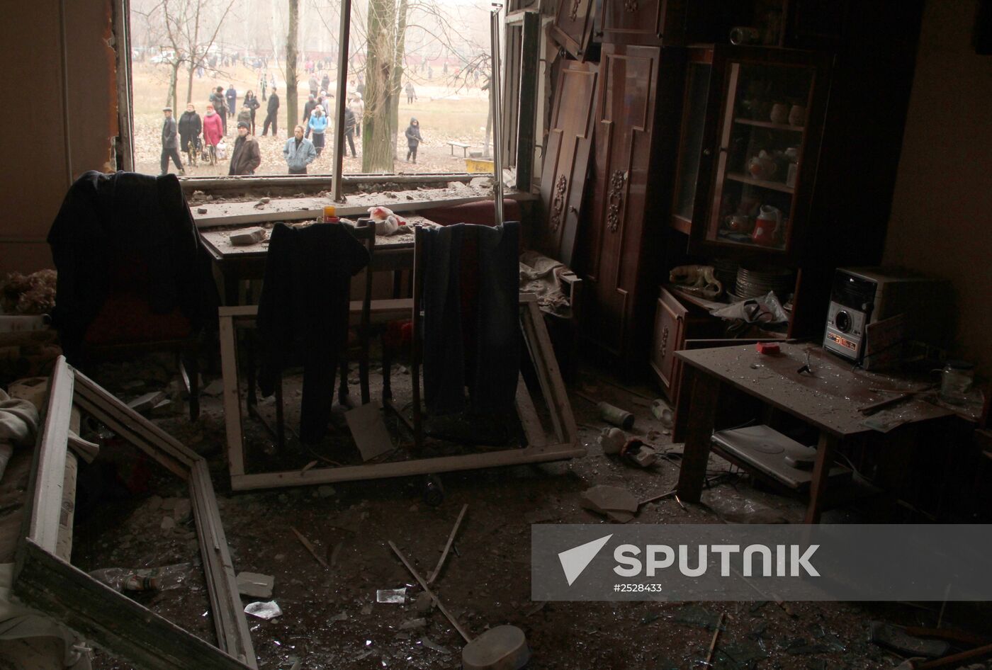 Town of Horlivka after shelling by Ukrainian army