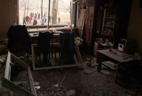 Town of Horlivka after shelling by Ukrainian army