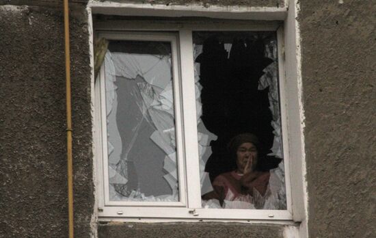 Town of Horlivka after shelling by Ukrainian army