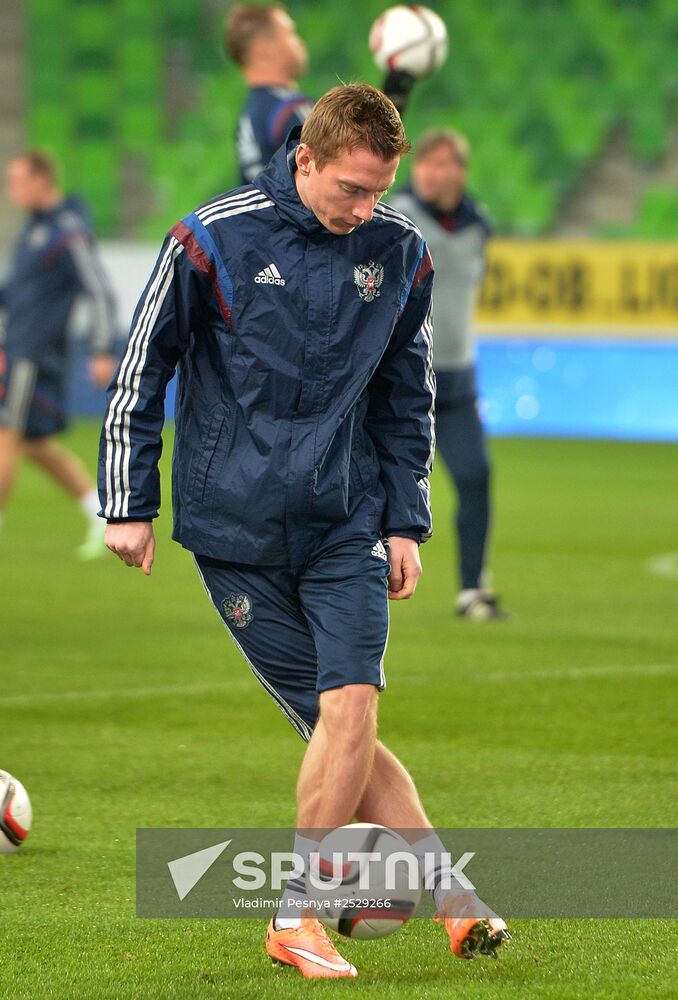 Russian national football team in training