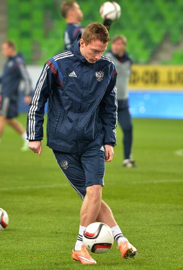 Russian national football team in training