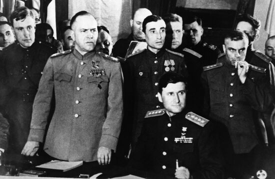 Signing the Act of Unconditional Surrender of Germany