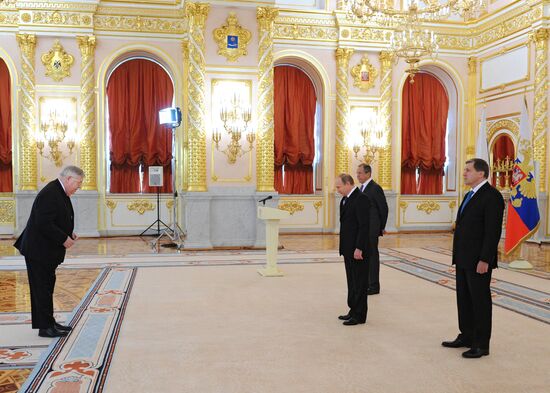 Ceremony of presenting credentials to Russian President Vladimir Putin