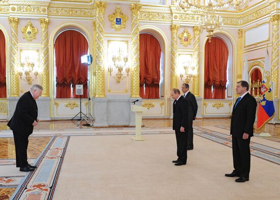Ceremony of presenting credentials to Russian President Vladimir Putin