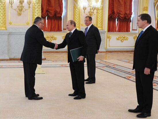 Ceremony of presenting credentials to Russian President Vladimir Putin