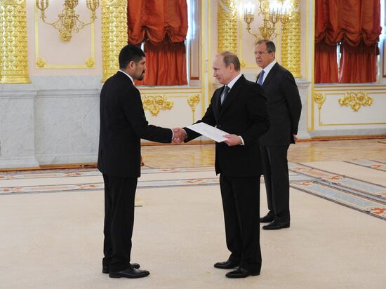 Ceremony of presenting credentials to Russian President Vladimir Putin