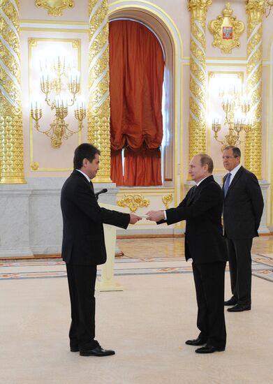 Ceremony of presenting credentials to Russian President Vladimir Putin