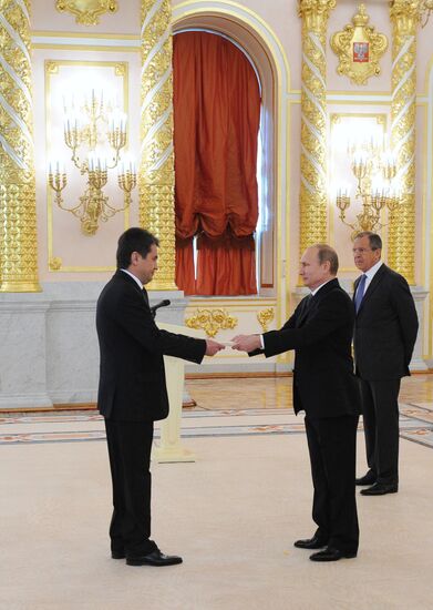 Ceremony of presenting credentials to Russian President Vladimir Putin