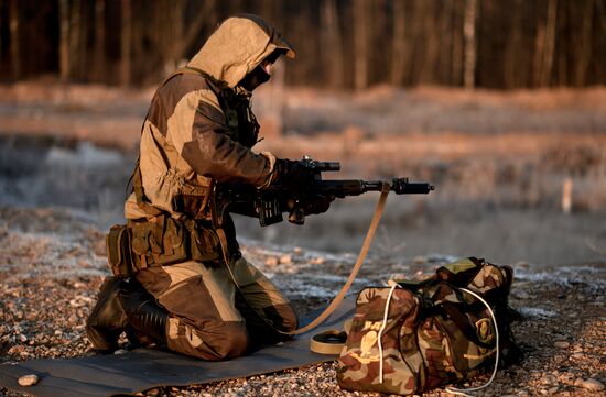 Special Rapid Response Unit practice before a mission in Dagestan