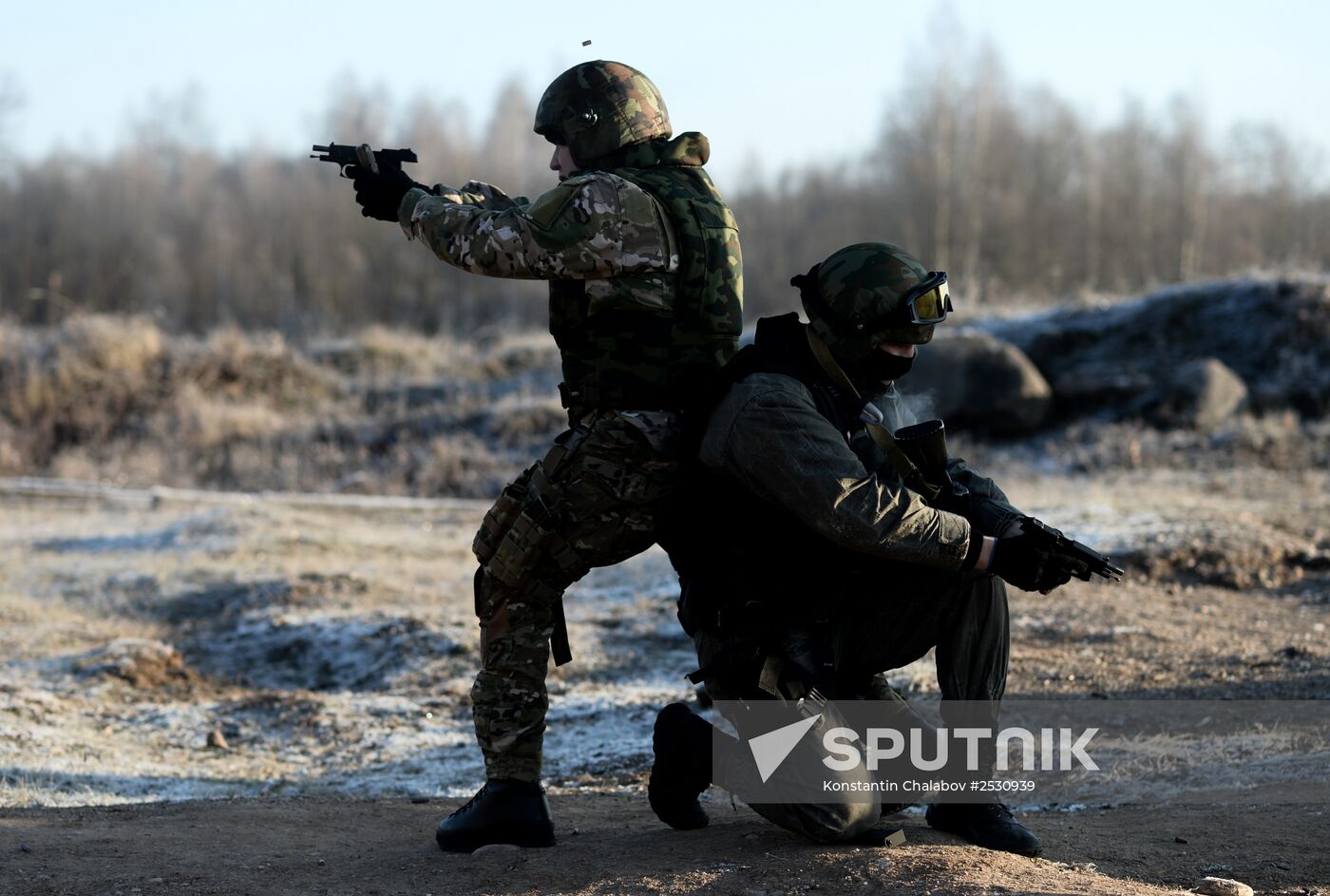 Special Rapid Response Unit practice before a mission in Dagestan