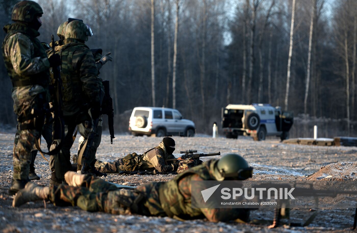 Special Rapid Response Unit practice before a mission in Dagestan