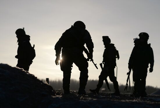 Special Rapid Response Unit practice before a mission in Dagestan