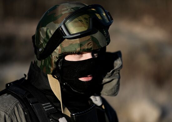 Special Rapid Response Unit practice before a mission in Dagestan