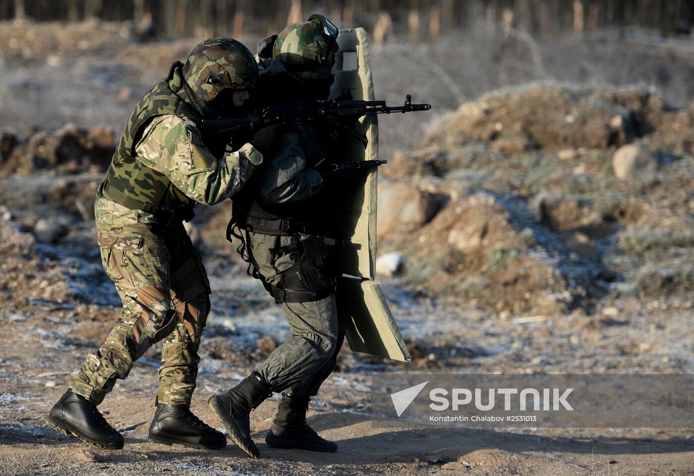 Special Rapid Response Unit practice before a mission in Dagestan