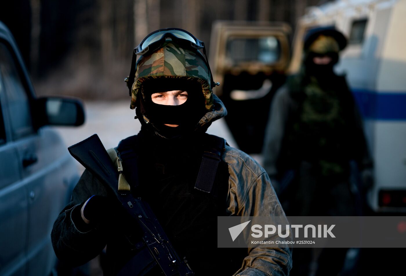 Special Rapid Response Unit practice before a mission in Dagestan