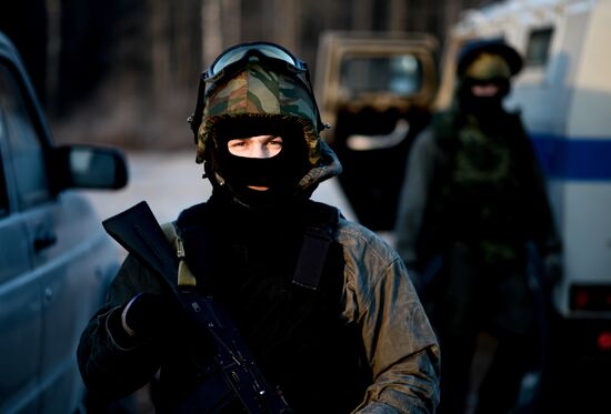 Special Rapid Response Unit practice before a mission in Dagestan