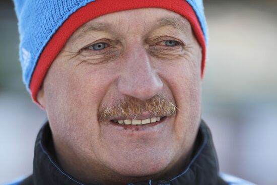 Russian national women's biathlon team holds training session