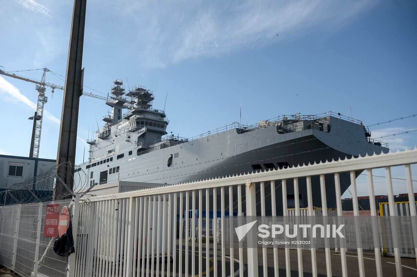 Second Mistral helicopter carrier floated out in France