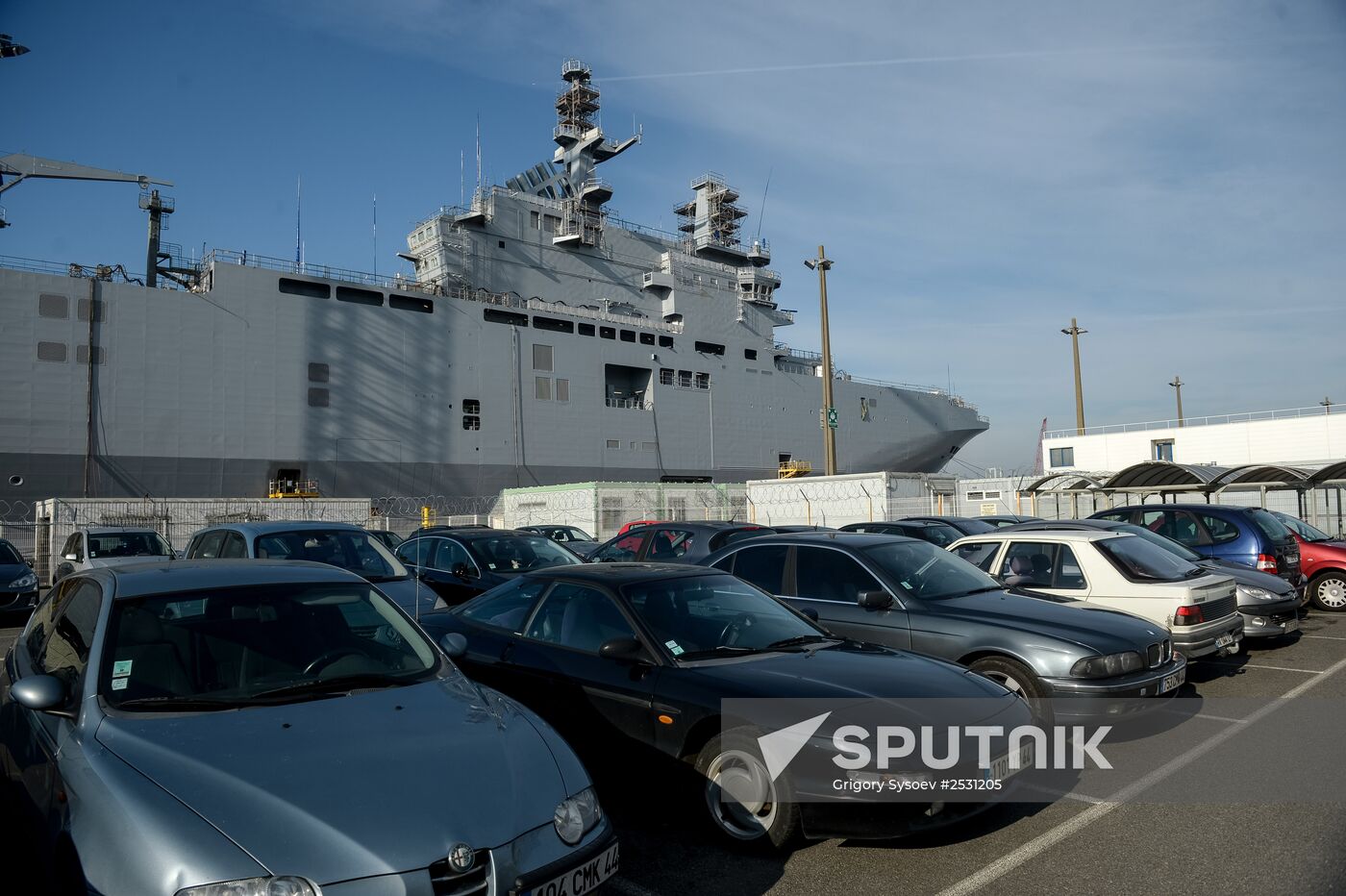 Second Mistral helicopter carrier floated out in France
