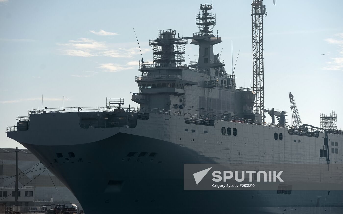 Second Mistral helicopter carrier floated out in France