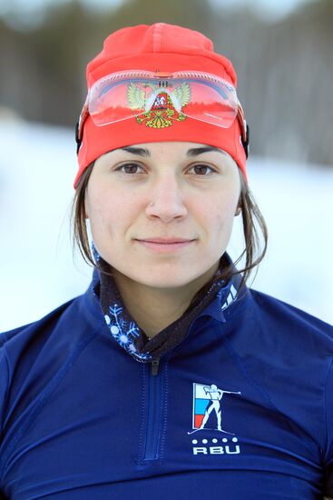 Russian national women's biathlon team holds training session