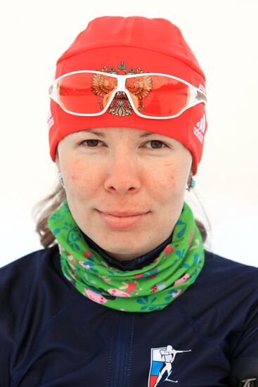 Russian national women's biathlon team holds training session