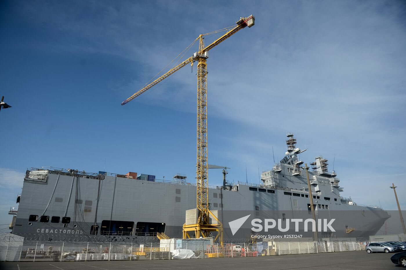 Second Mistral helicopter carrier floated out in France