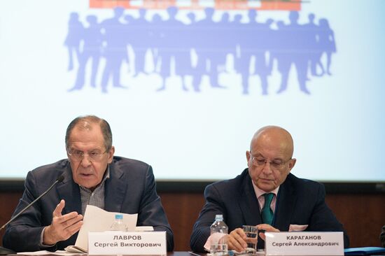 Foreign Minister Sergey Lavrov attends Russian Foreign and Defense Policy Council Assembly Meeting