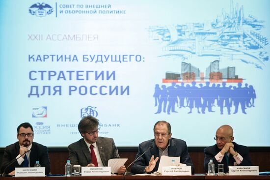 Foreign Minister Sergey Lavrov attends Russian Foreign and Defense Policy Council Assembly Meeting