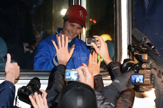 Preparations for launch of Soyuz-FG rocket with Soyuz TMA-15M spacecraft