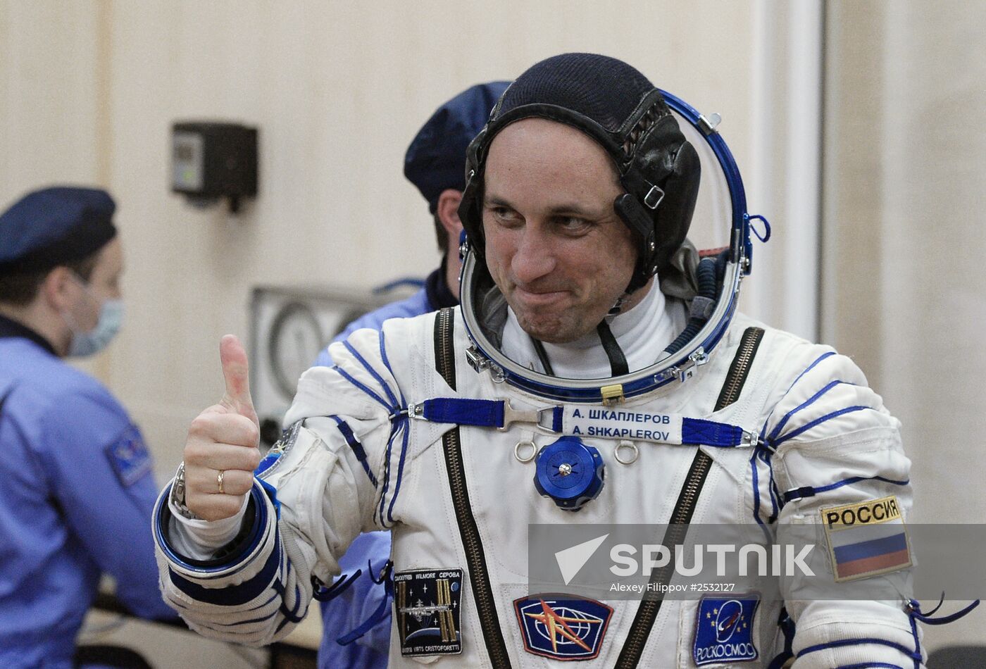 Preparations for launch of Soyuz-FG rocket with Soyuz TMA-15M spacecraft