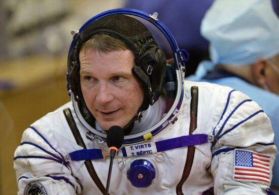 Preparations for launch of Soyuz-FG rocket with Soyuz TMA-15M spacecraft