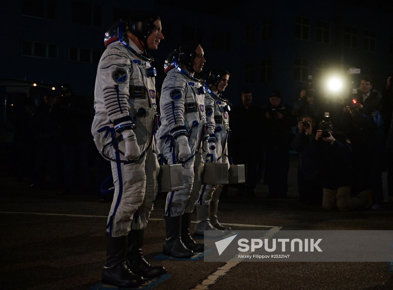 Preparations for launch of Soyuz-FG rocket with Soyuz TMA-15M spacecraft