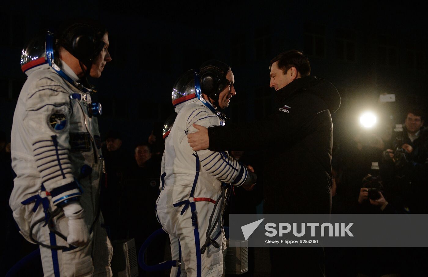 Preparations for launch of Soyuz-FG rocket with Soyuz TMA-15M spacecraft