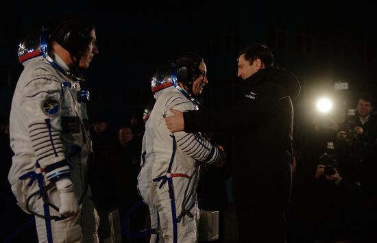 Preparations for launch of Soyuz-FG rocket with Soyuz TMA-15M spacecraft